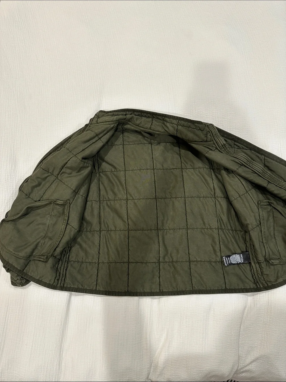 Little Moon Olive Green Quilted Jacket